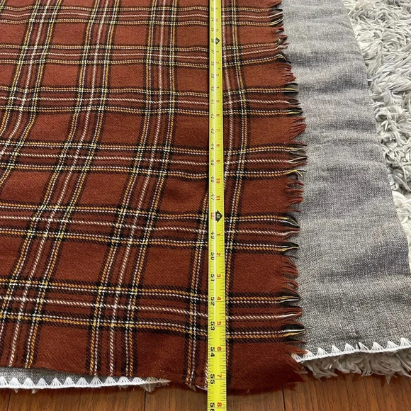 Uniqlo x Ines Dela Fressange Blanket Brown Plaid Woold Blend - Picture 6 of 14